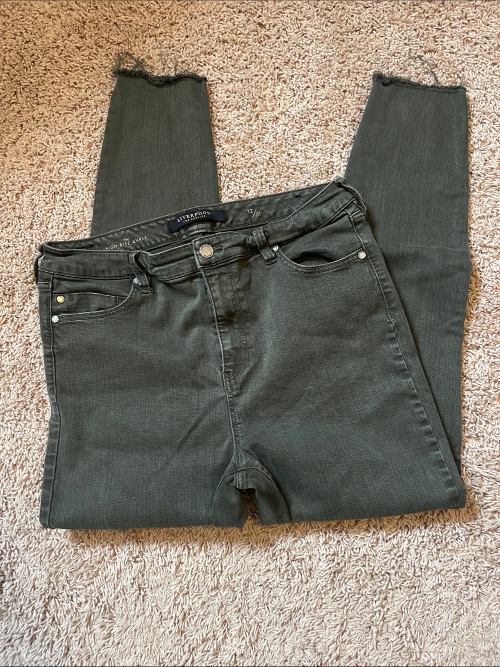 Liverpool Olive Green Skinny Jeans